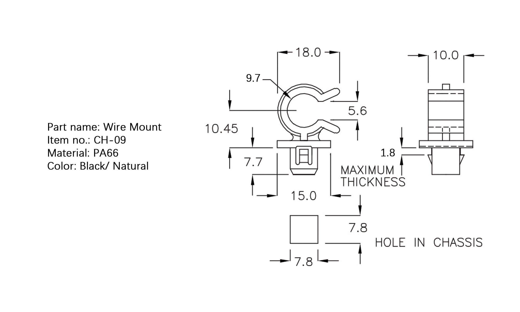 Plastic Wire Mount CH-09